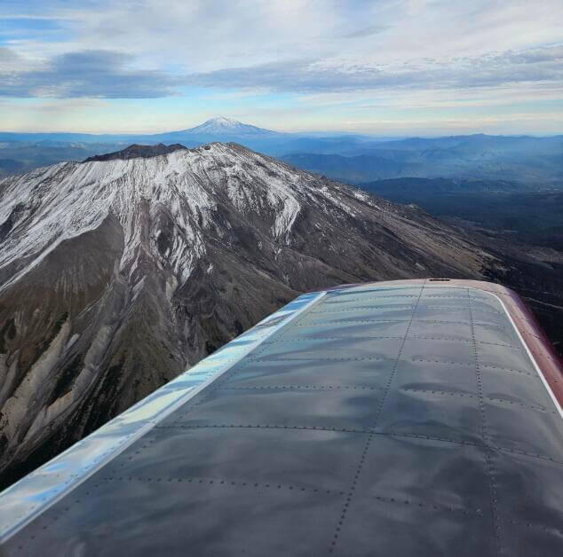 Mountain seen during glider flight